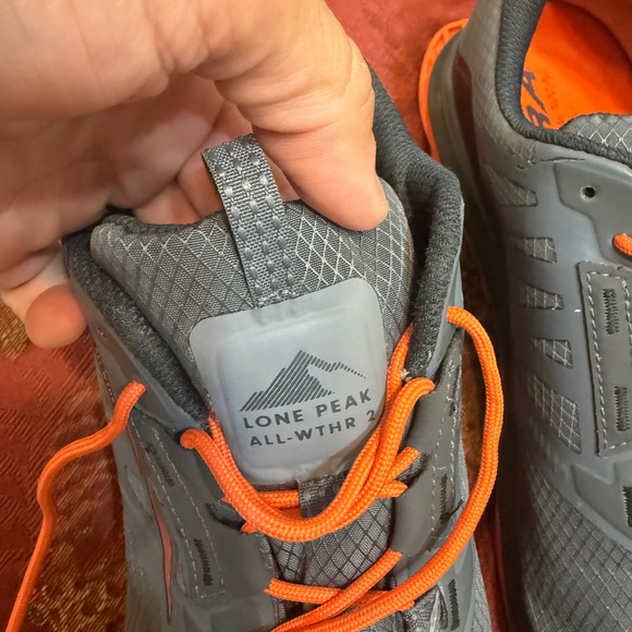 Altra Lone Peak All Weather 2 Orange Gray ALOA7R6J280 Men Size 11 - Picture 2 of 6